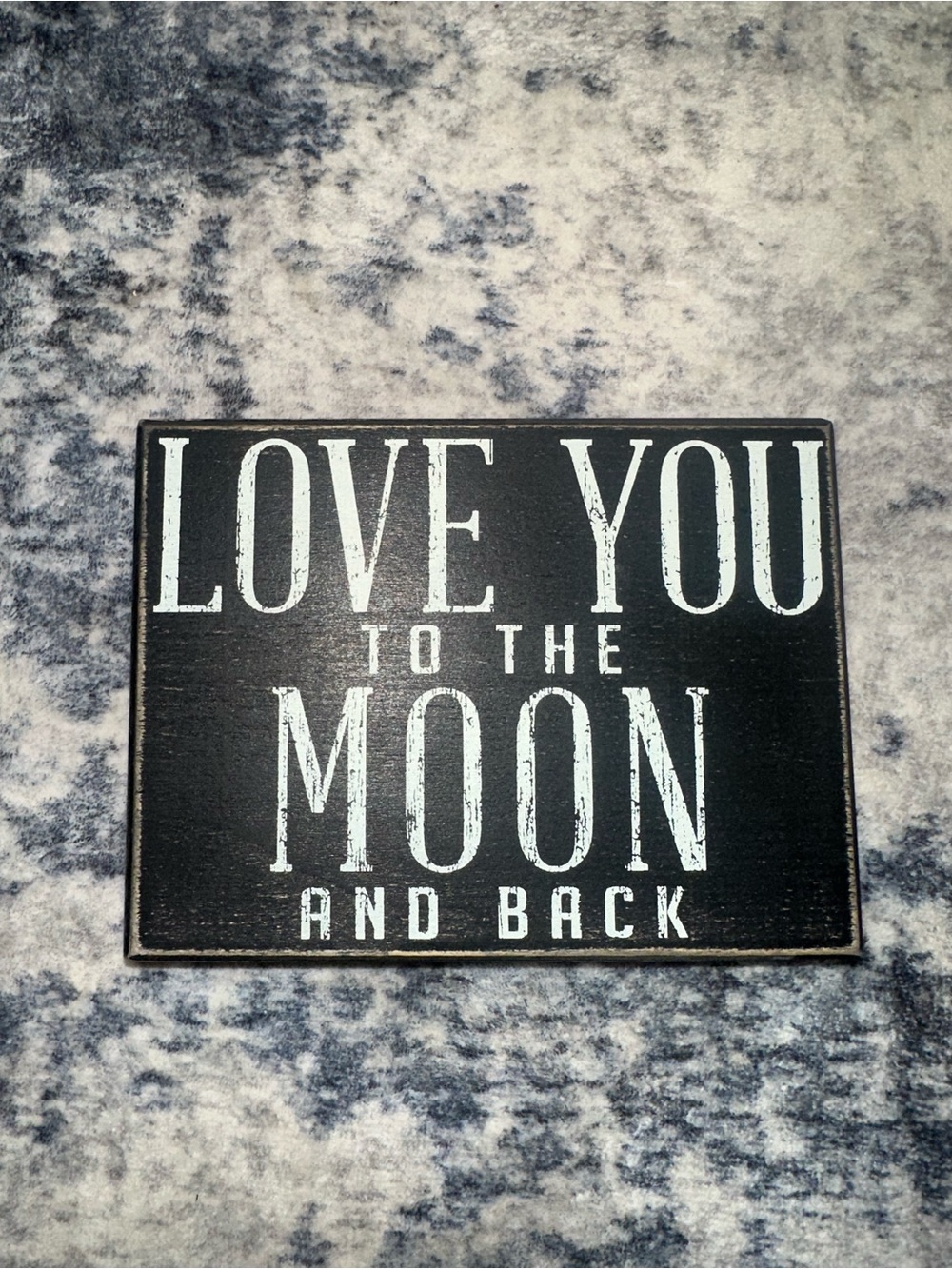 Love You to the Moon and Back” Black Wooden Sign – Brand New w/ Tags